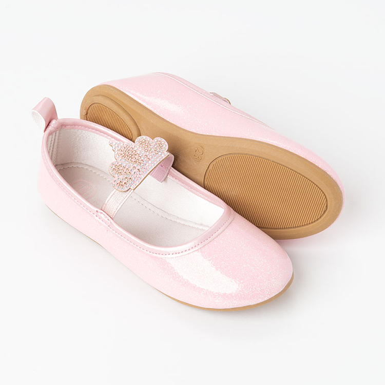 Pink ballerinas with crown barret