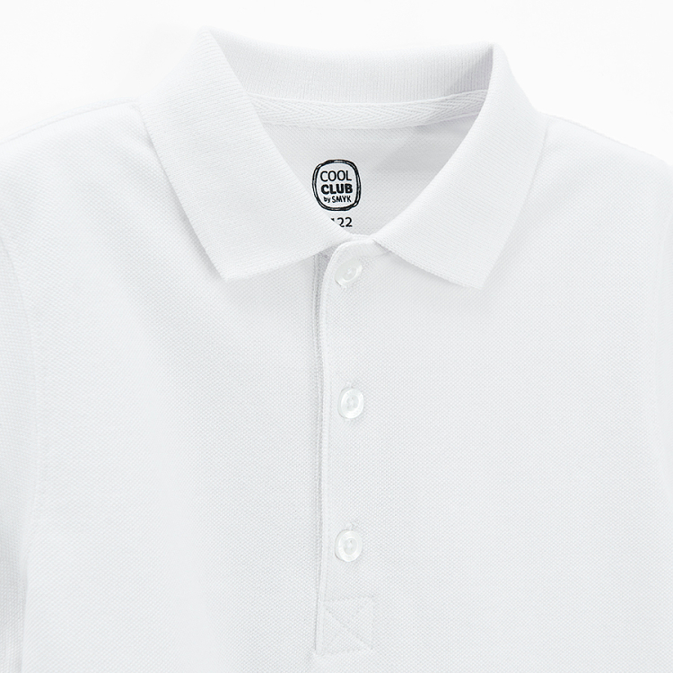 White polo short sleeve T-shirt