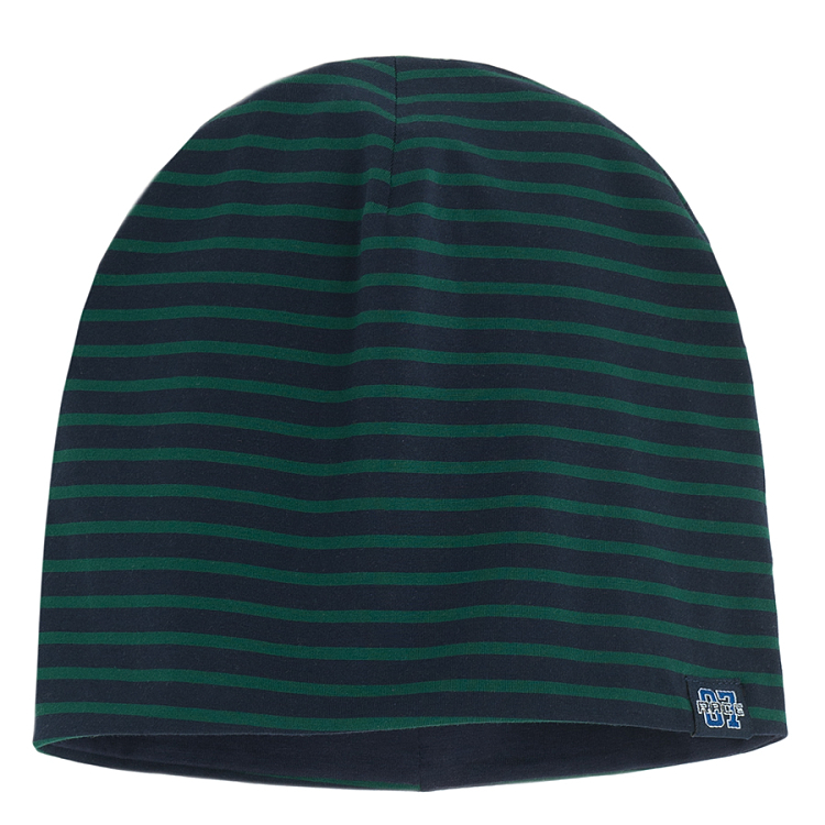 Blue and striped beaniehat