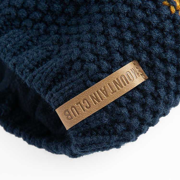 Striped winter beanie with pom pom