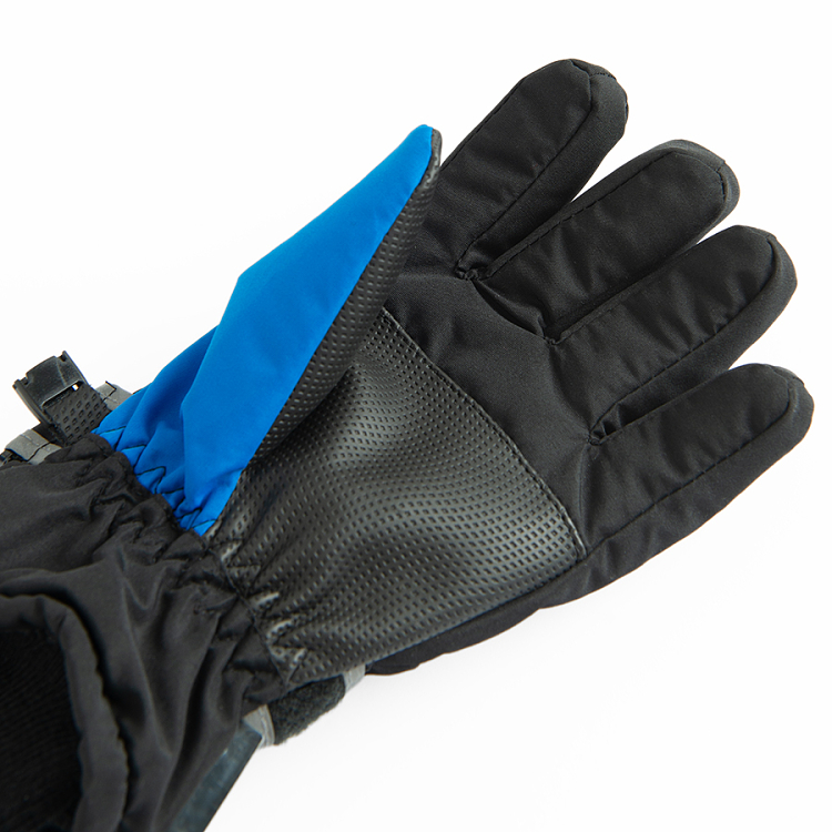 Blue and grey ski gloves