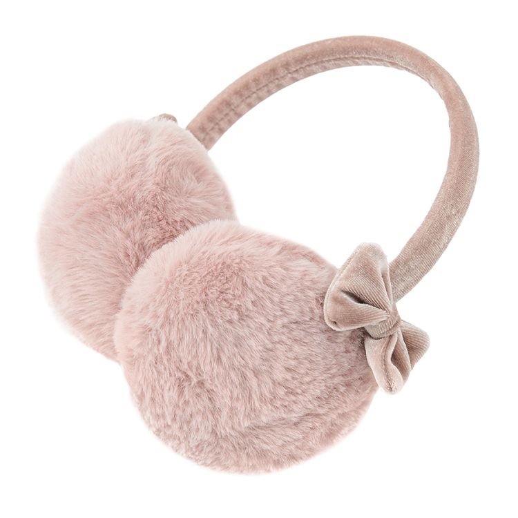 Pink ear muffs with bows