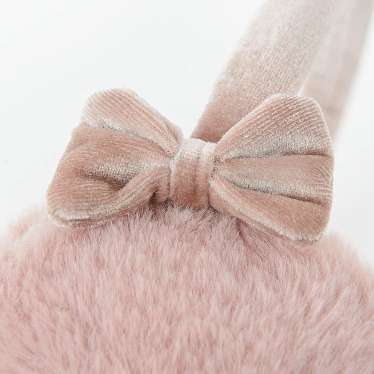 Pink ear muffs with bows