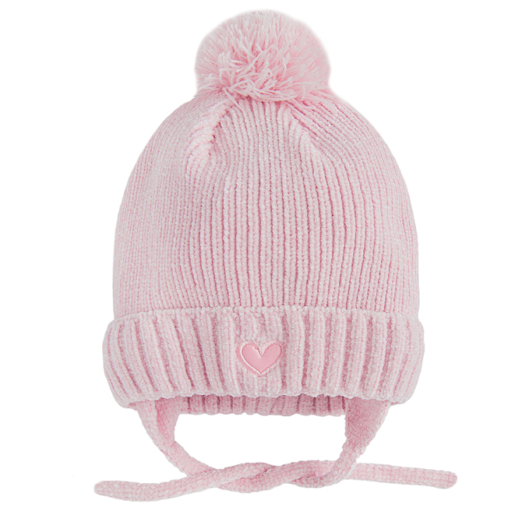 Pink winter ear flap hat