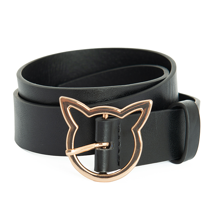 Black belt with kitten buckle