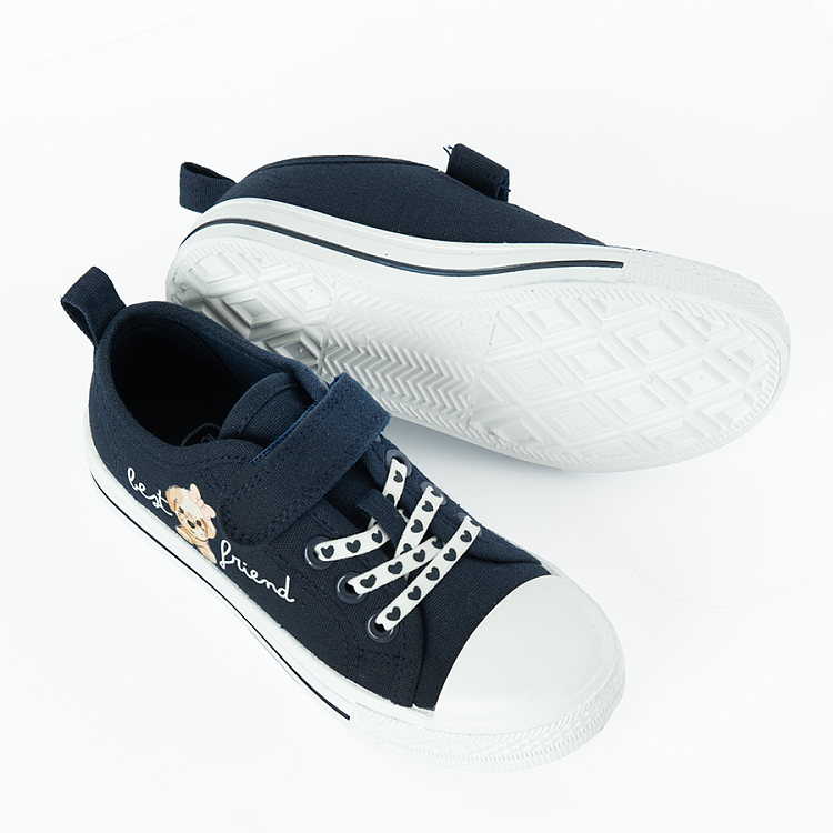 Dark blue sneakers with dog Best Friend print