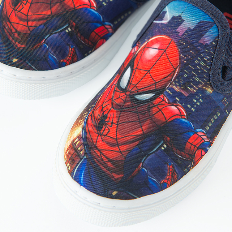 Spiderman blue canvas slip on