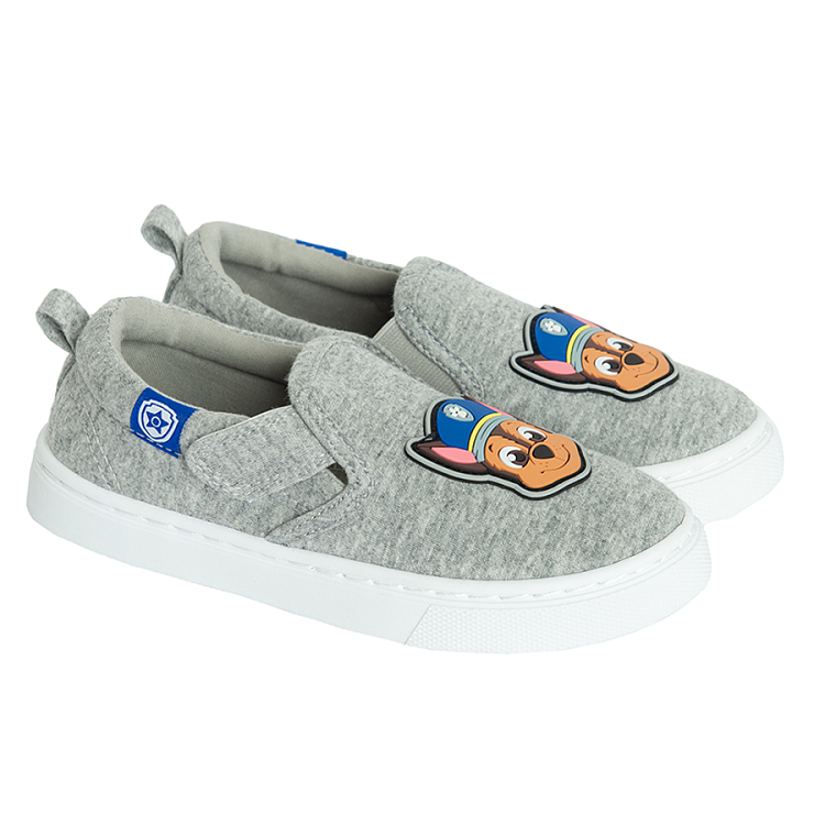 Paw Patrol grey canvas slip on shoes