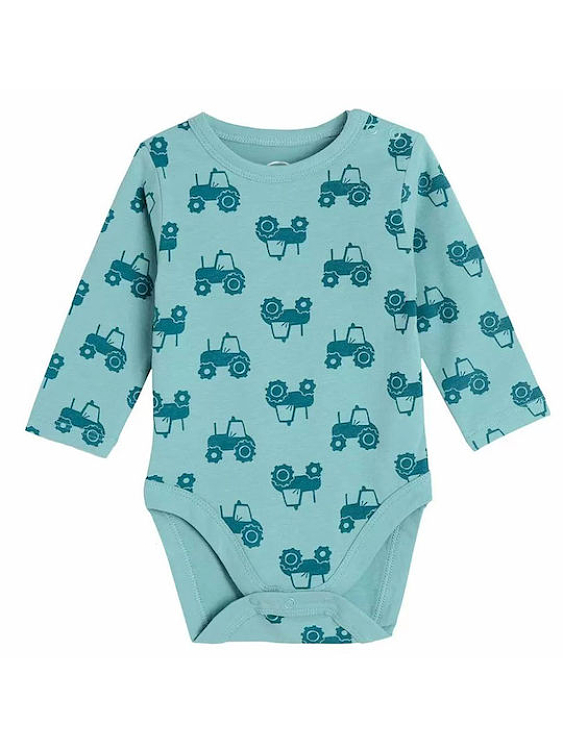 Turquoise trucks long sleeve bodysuit