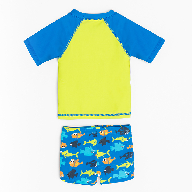 Short sleeve blouse and trunks swimming suit - 2 pieces