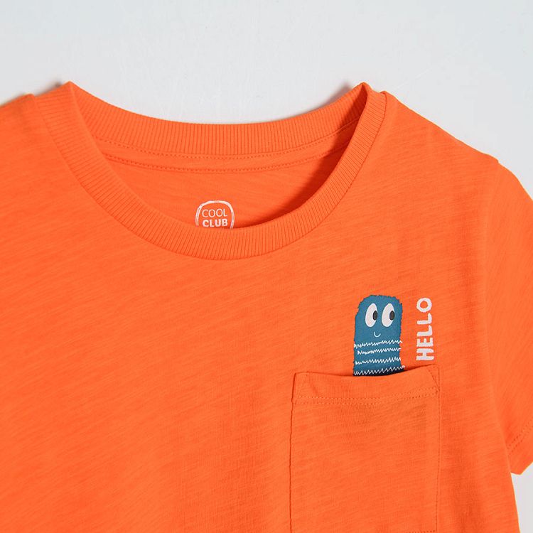 Orange and striped short sleeve T-shirts - 3 pack