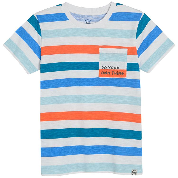 Orange and striped short sleeve T-shirts - 3 pack