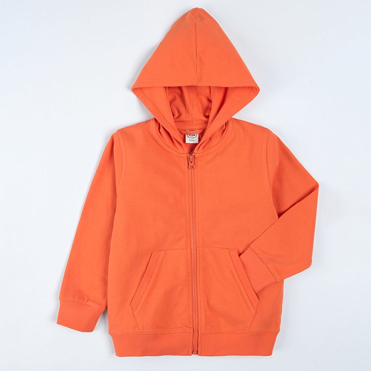 Red zip through hooded sweatshirt