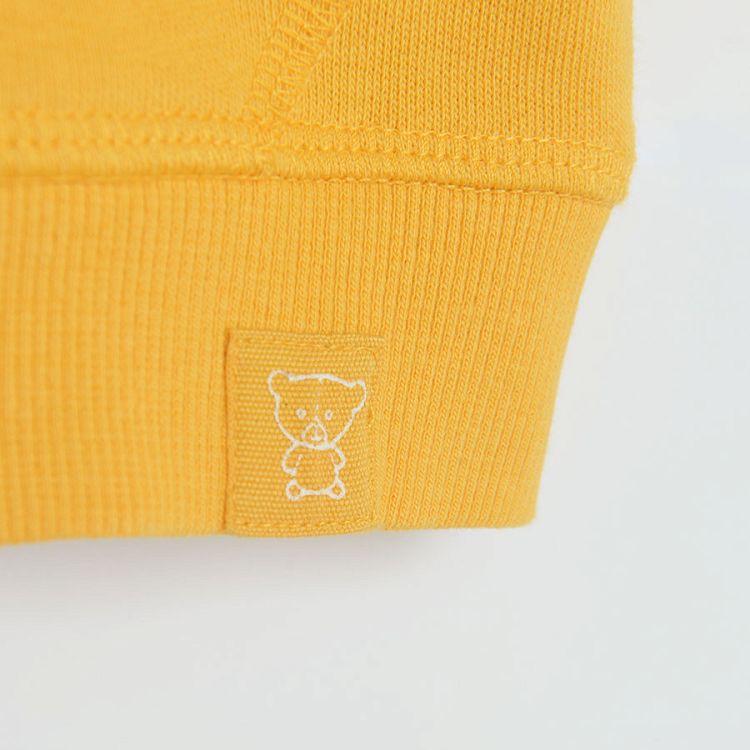 Yellow hooded zip through sweatshirt