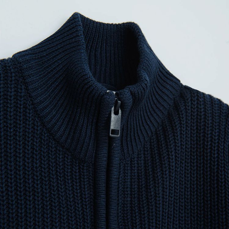 Blue zip through cardigan