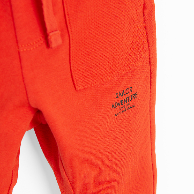 Coral jogging pants with cord