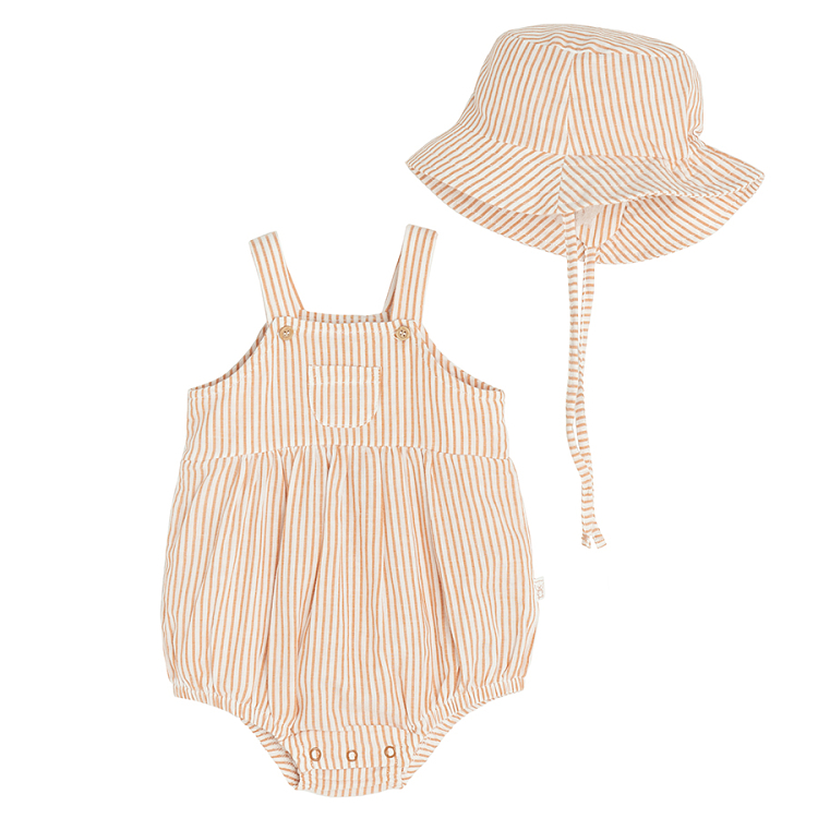 Cream romper with matching summer hat