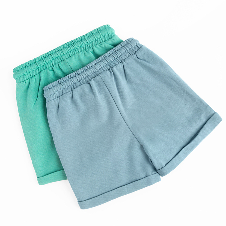 Green and lilac shorts with cord- 2 pack