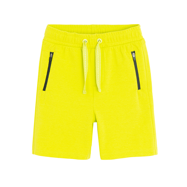 Yellow shorts with cord on the waist