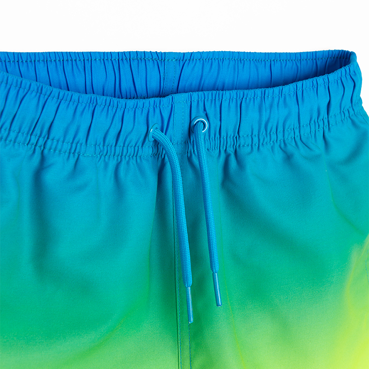 Yellow and blue swimming shorts