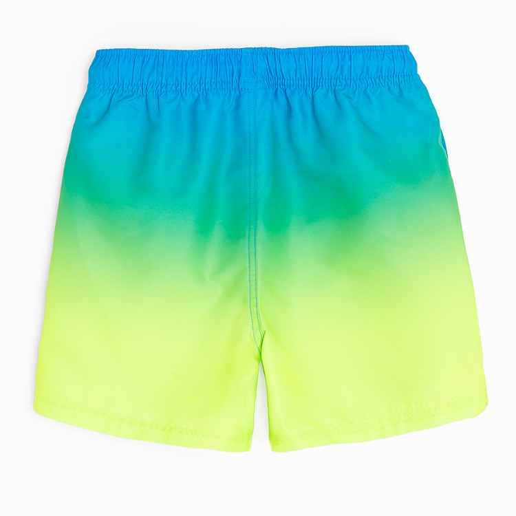 Yellow and blue swimming shorts