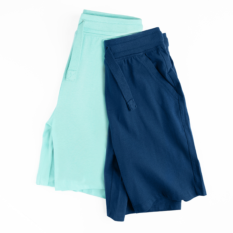 Blue and turquoise shorts with cord- 2 pack