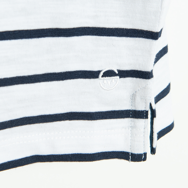 White and blue stripes polo T-shirt