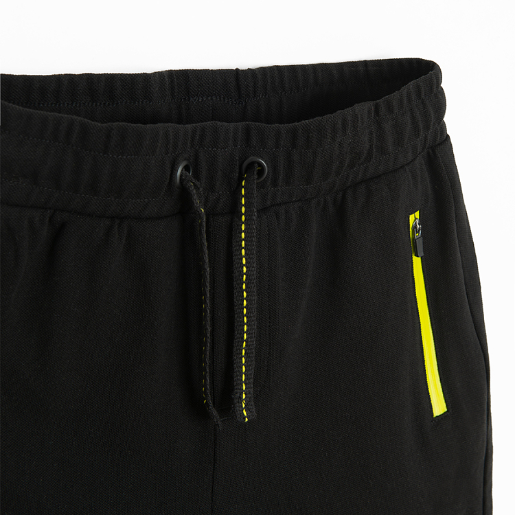 Black shorts with zip pockets