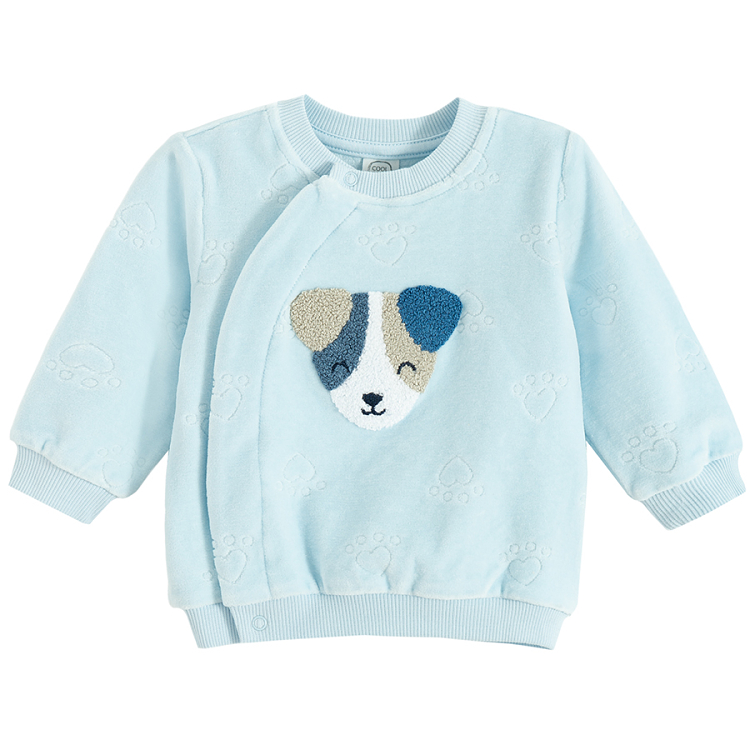 Side buttons sweatshirt with dog print