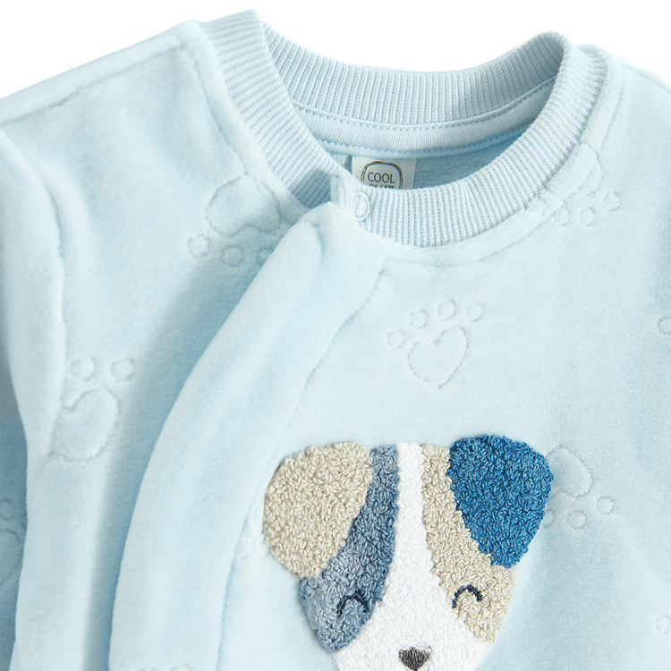 Side buttons sweatshirt with dog print