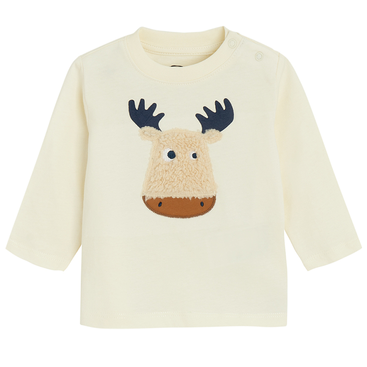 Ecru blousewith raindeer print