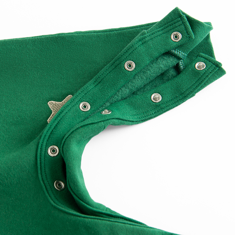 Green long sleeves footed overall