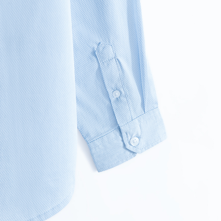 Blue button down classi shirt with Mao collar