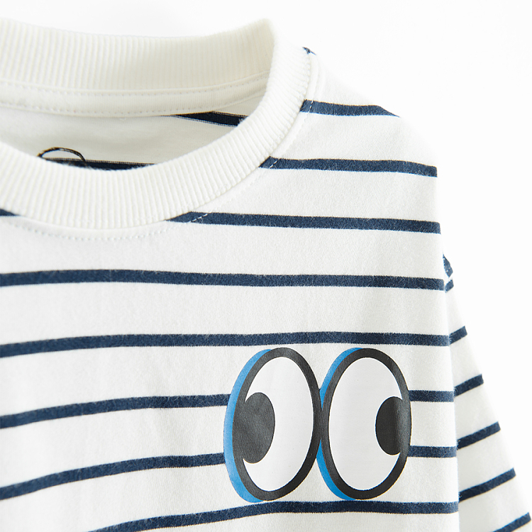 Blue and white stripes sweatshirt