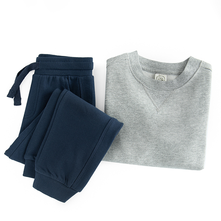 Grey sweatshirt and blue jogging pants set 2 pieces Coolclub