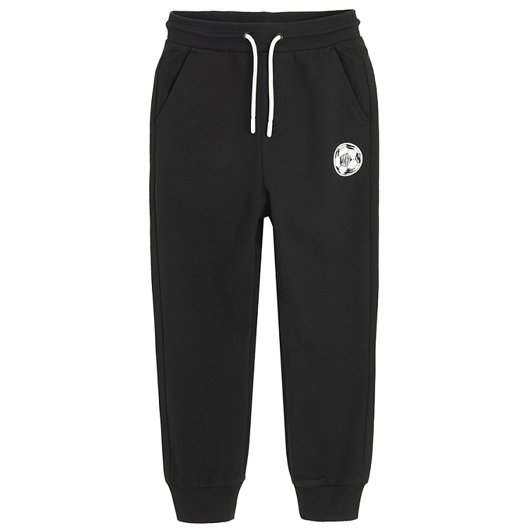 Black sweatshirt with soccer balls print and black jogging pants set- 2 pieces