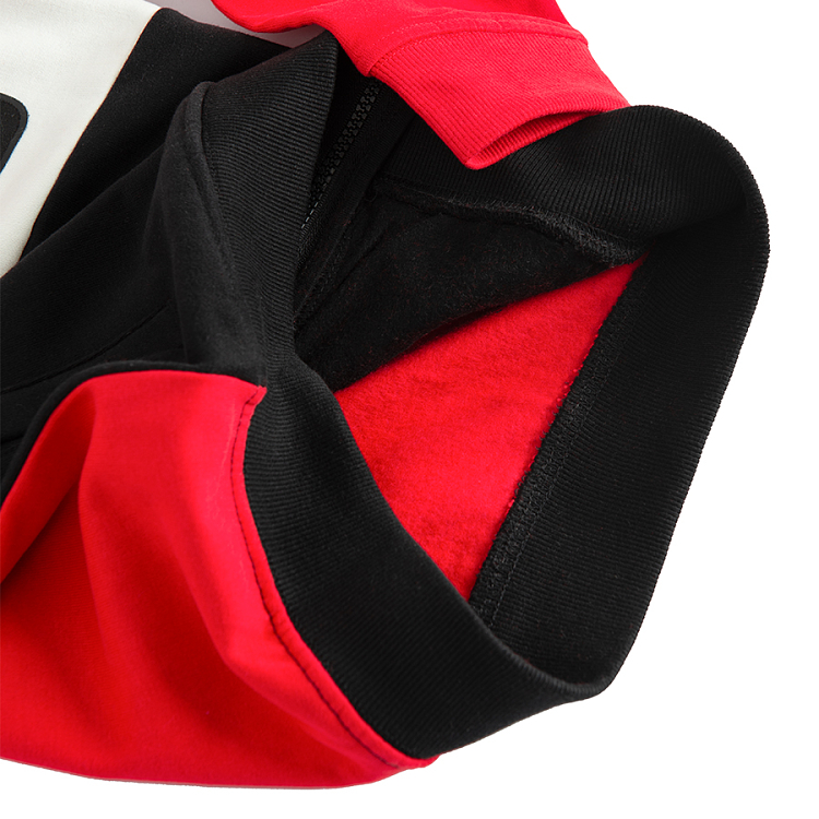 Black, white and red hooded sweatshirt with SPEED print