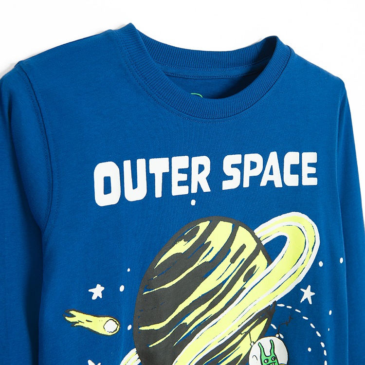 Blue blouse with Outer space print