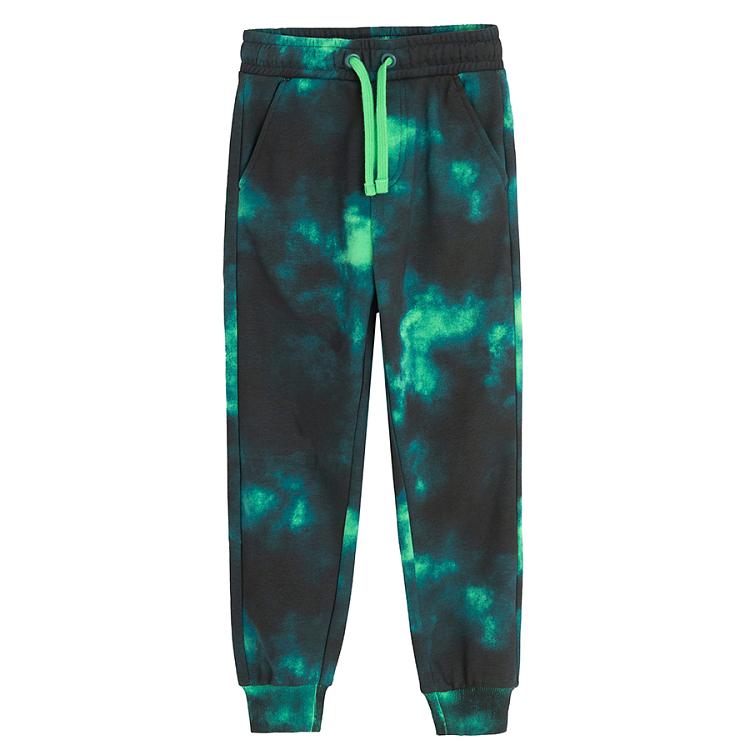 Green tie dye jogging pants