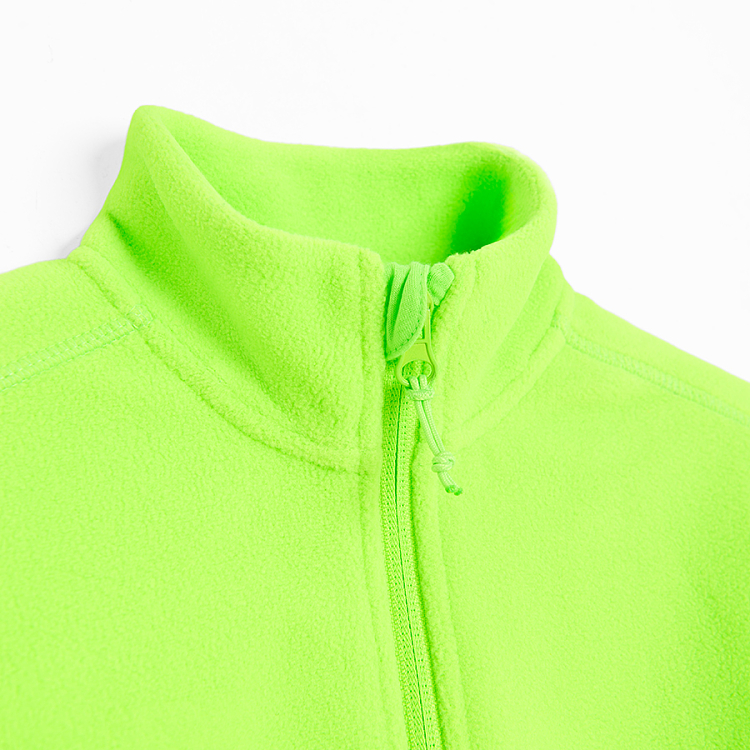 Fluo green zip through sweatshirt