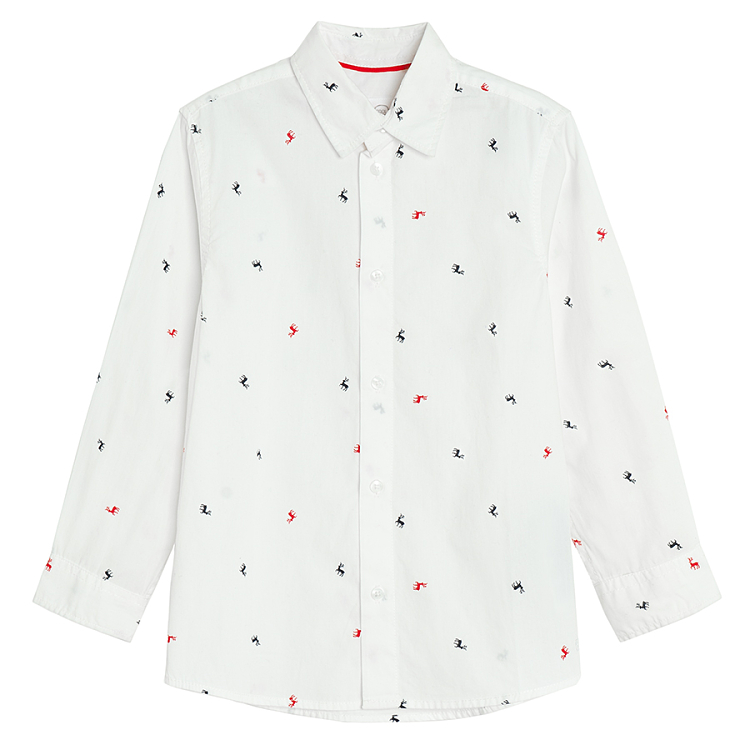 White long sleeve shirt with pattern