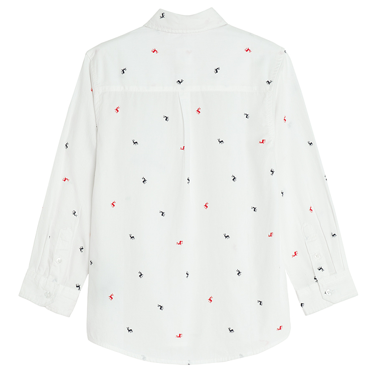 White long sleeve shirt with pattern