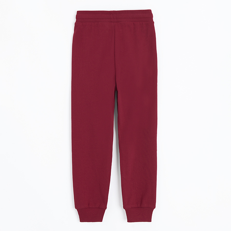 Red sweatpants with cord