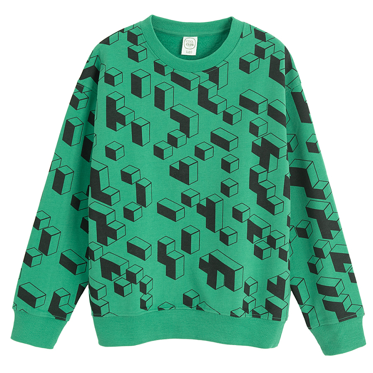 Green building blocks sweatshirt