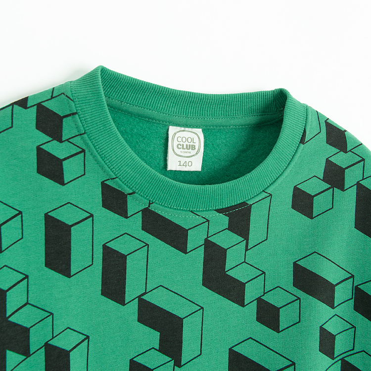 Green building blocks sweatshirt