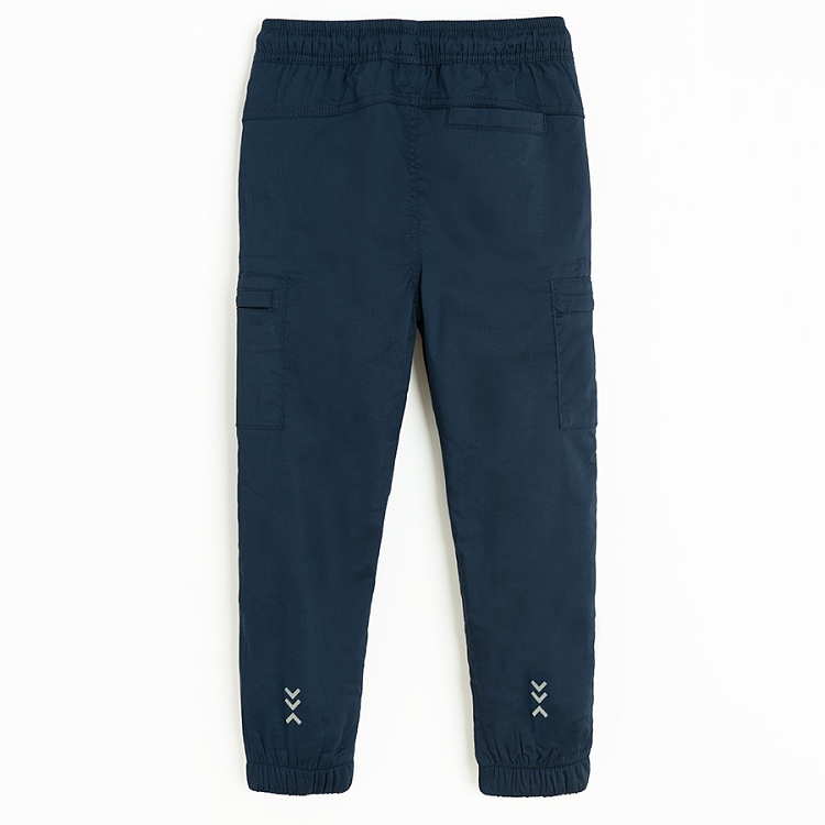 Blue cargo trousers