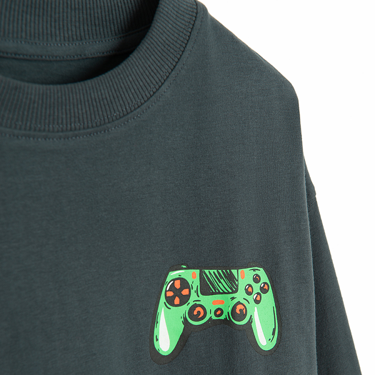 Bluet sweatshirt with gaming print