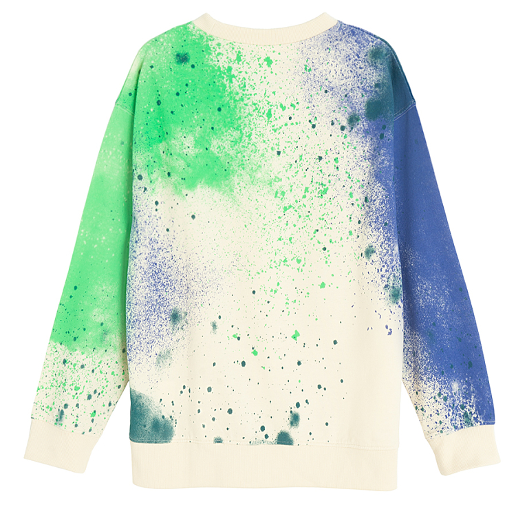 Green and purple paint splash sweatshirt