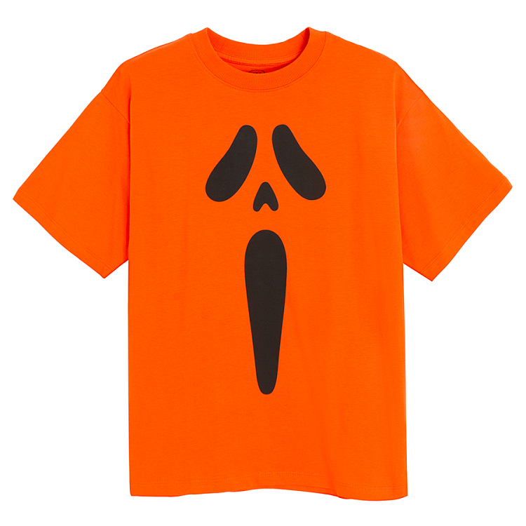 Orange T-shirt with Halloween print