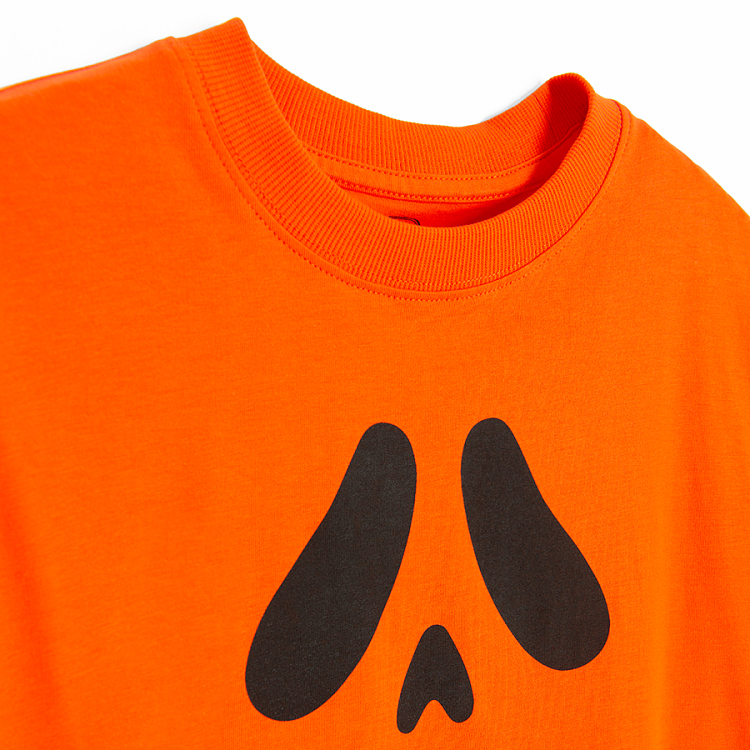 Orange T-shirt with Halloween print